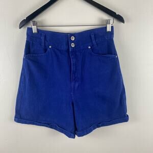 90s High-Waisted Periwinkle Blue 90s Washed Denim Shorts by Gitano